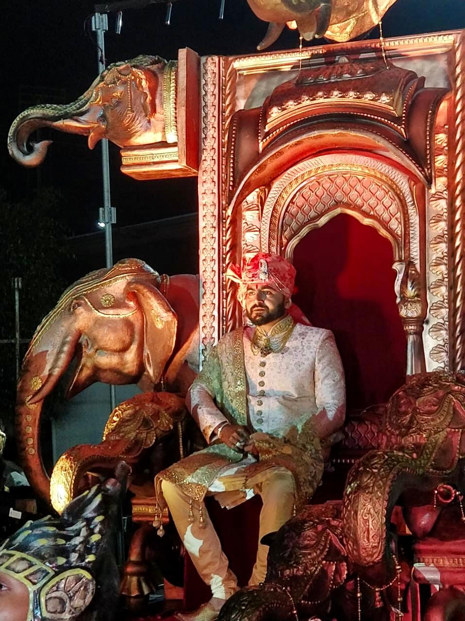 Manav Ethnic Happy Customer wearing a Royal Grooms Wear Sherwani